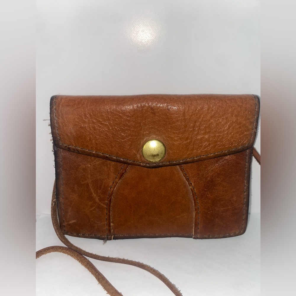 Brown Leather Crossbody Small Bag / Wallet